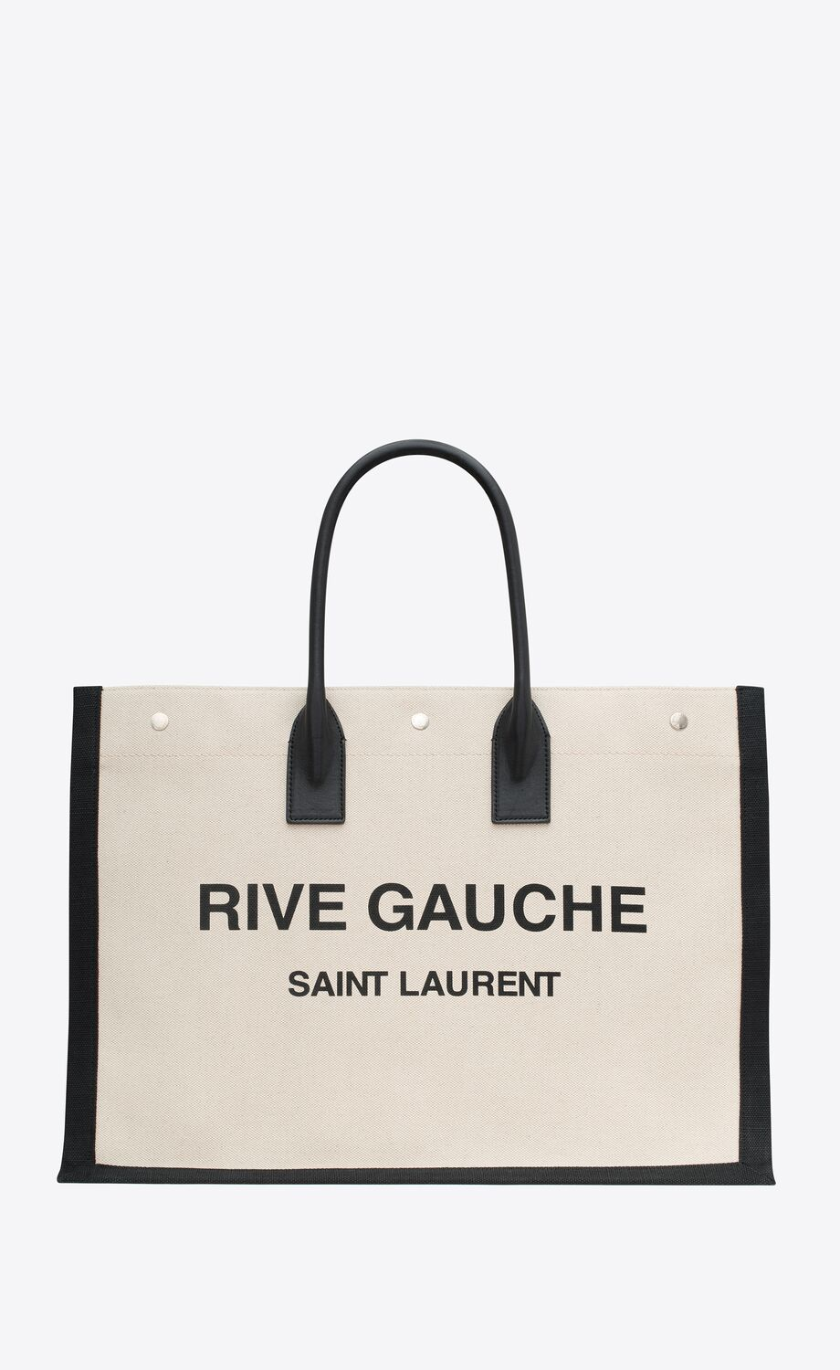 RIVE GAUCHE LARGE TOTE BAG IN PRINTED CANVAS AND LEATHER